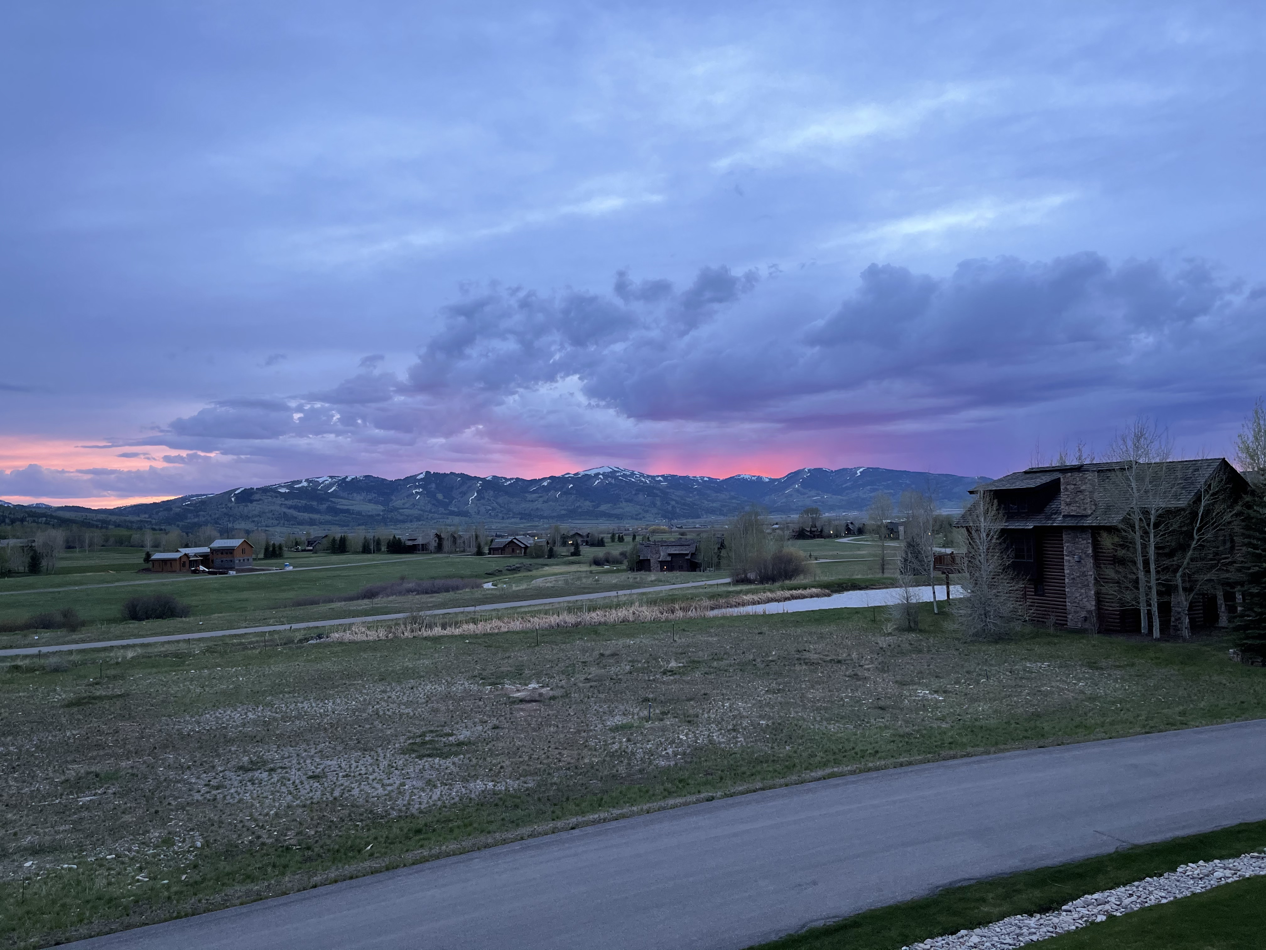 This photo was taken at sunset in Victor, Idaho.